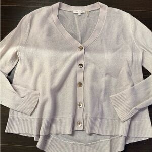 Minnie Rose Lavender Cardigan Sweater, Small